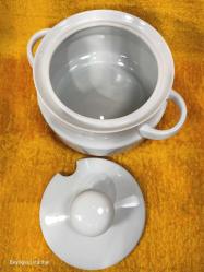 ANTİKA BAVARIA MITTERTEICH DÜZ BEYAZ RENKLİ PORSELEN ÇORBALIK