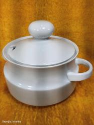 ANTİKA BAVARIA MITTERTEICH DÜZ BEYAZ RENKLİ PORSELEN ÇORBALIK