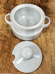 ANTİKA BAVARIA MITTERTEICH DÜZ BEYAZ RENKLİ PORSELEN ÇORBALIK