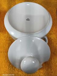 ANTİKA BAVARIA MITTERTEICH DÜZ BEYAZ RENKLİ PORSELEN ÇORBALIK