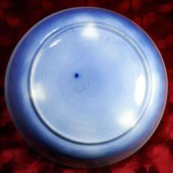 ANTİKA AVRUPA EL BOYAMA MANUFACTURE IMPERIALE ROYALE MAVİ RENKLİ DESENLİ SERAMİK TABAK ÇAP 29 cm