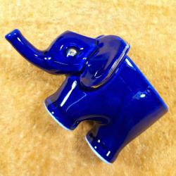 VINTAGE AVRUPA KOBALT RENKLİ PORSELEN FİL BİBLO KÜL TABLASI