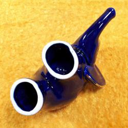 VINTAGE AVRUPA KOBALT RENKLİ PORSELEN FİL BİBLO KÜL TABLASI