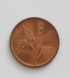 1972 10 Kuruş FAO Saban Kılıçtan Üstündür  0126