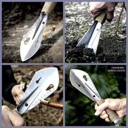 OMENİV'DEN ÇOK FONKSİYONLU ÇELİK MALA KÜREK MIZRAK CETVEL TESTERE PARACORD ZIPKIN OUTDOOR BAHÇE KAMP