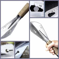 OMENİV'DEN ÇOK FONKSİYONLU ÇELİK MALA KÜREK MIZRAK CETVEL TESTERE PARACORD ZIPKIN OUTDOOR BAHÇE KAMP