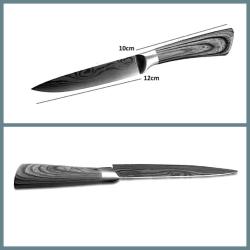 OMENİV'DEN BİR ADET ÇELİK RENK DAMASKUS EFEKTLİ KLASİK ŞEF BIÇAĞI MEYVE SEBZE DOĞRAMA BIÇAK SÜPER