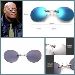 OMENİV'DEN ÇERÇEVESİZ SAPSIZ BURUN ÜSTÜ GÜNEŞ GÖZLÜĞÜ MATRİX GÖZLÜK UV400 MAVİ AYNA