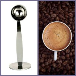 OMENİV'DEN EV TİPİ BARİSTA KAHVE KAŞIK + TAMPER SET ÇELİK ESPRESSO CAPUCCİNO SÜPER