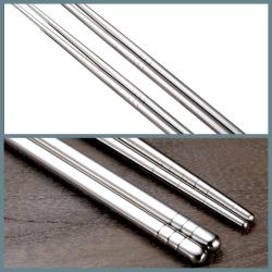 OMENİV'DEN İKİ ÇİFT (4 ADET) 304 HAFİF ÇELİK CHOPSTİCK SET YEMEK NOODLE MAŞA OUTDOOR SUSHİ KAMP