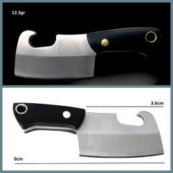 OMENİV'DEN MİNYATÜR ÇELİK KOLYE ÇAKI - SATIR - BIÇAK - AÇACAK AHŞAP SAP + KILIF ANAHTARLIK OUTDOOR