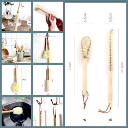OMENİV'DEN İKİ (2) ADET MİNİMAL MUJİ TARZ AHŞAP BULAŞIK BARDAK FIRÇALARI ÇEVRECİ KAMP OUTDOOR SÜPER