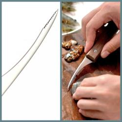 OMENİV'DEN AHŞAP SAPLI MİDYE BALIK İSTİRİDYE BIÇAĞI ÇOK AMAÇLI ÇAKI BIÇAK OLTA AVCI BALIKÇI