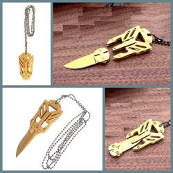 OMENİV'DEN PİRİNÇ TON ÇELİK KOLYE ÇAKI BIÇAK ANAHTARLIK AYI DİŞİ KAMP OUTDOOR AV OLTA NEFİS