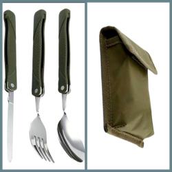 OMENİV'DEN 3LÜ ÇATAL KAŞIK BIÇAK SET OUTDOOR BALIK AV KAMP SPOR KONSERVE KARAVAN BÜYÜK BOY SÜPER