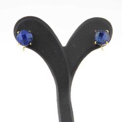 Lapis Doğal Taş Küpe 12MM Kare Mavi K008 Gold