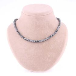 Hematit Doğal Taş Düğümsüz Kolye 6 mm - M398 51 cm - Fasetli