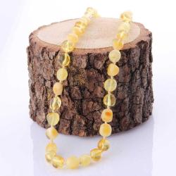 Kehribar (Fosilleşmiş Çam Reçinesi) Kolye 8 mm - M364 42 cm