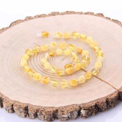 Kehribar (Fosilleşmiş Çam Reçinesi) Kolye 8 mm - M364 48 cm