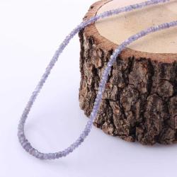 Tanzanit Doğal Taşı Kolye - Bileklik Takı Seti - 3 mm TS022 51 cm 20-21cm