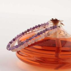 Pembe Kuvars - Ametist Doğal Taş Kolye - Bileklik Takımı  TS018 42 cm 18-19cm