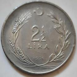 2½ LİRA, 1976 ÇÇT+ (Düz)