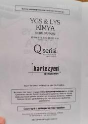 KARTEZYEN YAYINLARI, YGS-LYS KİMYA SORU BANKASI Q serisi