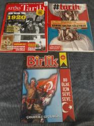 ATLAS TARİH+TARİH DERGİSİ+BİRLİK DERGİSİ 3 DERGİ BİRDEN TEMİZ KONDİSYONDA DERGİLER