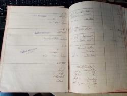 1935 yılına ait muhasebe defteri Osmanlıca kayıt ve aöıklamalı