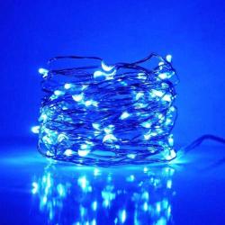 10 METRE PİLLİ LED IŞIK MAVİ LED IŞIK MAVİ IŞIK İNCE PERİ LED IŞIK MİCRO LED BLUE LED LİGHT DECOR