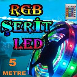 5 METRE RGB ŞERİT LED IŞIK RENKLİ LED IŞIK KUMANDALI 300 LED ADAPTÖRLÜ KIR DÜĞÜNÜ DEKOR IŞIKLARI