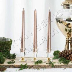VIP 10 ADET PARLAK ROSE GOLD ŞAMDAN MUMU ROSE GOLD MUM ROSE UZUN ŞAMDAN MUMU KIR DÜĞÜNÜ MASA SÜSLEME