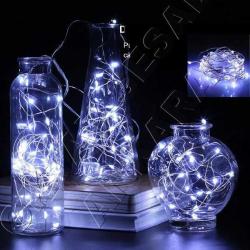 2 METRE BEYAZ YILBAŞI ÇAM AĞACI IŞIĞI PİLLİ BEYAZ LED IŞIK BEYAZ IŞIK YILBAŞI İÇ DIŞ MEKAN SÜSLEME