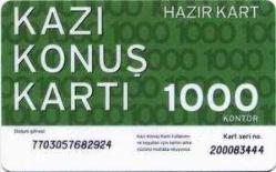 K = TURKCELL * HAZIR KART - 1.000 KONTÖR - TEMİZ ( KOLEKSİYON  AMAÇLI )