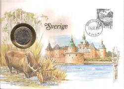 K = İSVEÇ - 1985 ( MADENİ PARASI ve PULLU İLK GÜN ZARFI ) SERFİTİKALI