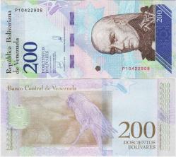 VENEZUELA 200 BOLİVAR 2018 PAPAĞAN TEMALI. ÇİL KONDİSYON