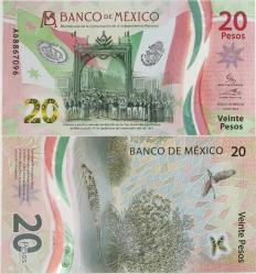 MEKSİKA HATIRA 20 PESO 2021. İSPANYA'DAN BAĞIMSIZLIĞIN 200 YILI ANISINA POLİMER ( PLASTİK ) PARA ÇİL KONDİSYON.