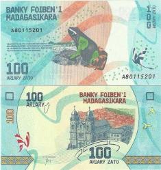 MADAGASKAR 100 ARİARY 2017 KURBAĞA TEMALI. ÇİL KONDİSYON.