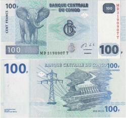 KONGO 100 FRANK 2013 AFRİKA FİLİ TEMALI. ÇİL KONDİSYON.