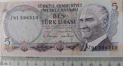 6.EMİSYON 5 TÜRK LİRASI Z91 EN NADİRİ ORİJİNAL KAĞIT PARA Z91596510