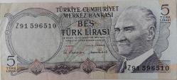 6.EMİSYON 5 TÜRK LİRASI Z91 EN NADİRİ ORİJİNAL KAĞIT PARA Z91596510
