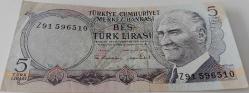 6.EMİSYON 5 TÜRK LİRASI Z91 EN NADİRİ ORİJİNAL KAĞIT PARA Z91596510