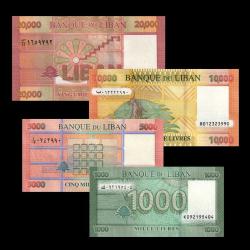 LÜBNAN (2014-2021) - 1.000, 5.000, 10.000, 20.000 Livres (4'lü SET - ÇİL 10/10)