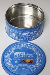 Annas Pepparkakor baskılı isveç teneke kurabiye kutusu. Çapı 20cm. Y 8,5cm .
