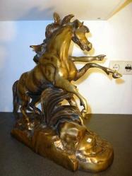 Truva kralı Priamos'un oğlu Paris temalı metalden mamul İtalyan heykel. Y:35 cm. Taban 35x31cm