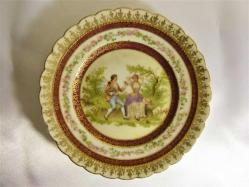 Viyana porselen imzalı el boyaması duvar tabağı. 19.Y.y. Y:15cm.