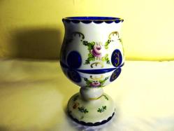 Bohem, yüzeyi el boyaması çiçek desenli kupa 19. Y.y. Y:15,5cm.