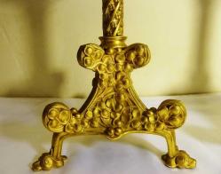 Bronz ampir altın vermeyli çift Fransız tekli  mumluk şamdan. 19 Y.y. Y 50cm.