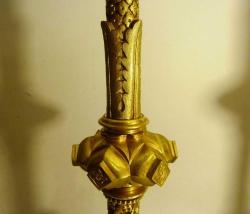 Bronz ampir altın vermeyli çift Fransız tekli  mumluk şamdan. 19 Y.y. Y 50cm.