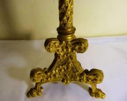 Bronz ampir altın vermeyli çift Fransız tekli  mumluk şamdan. 19 Y.y. Y 50cm.